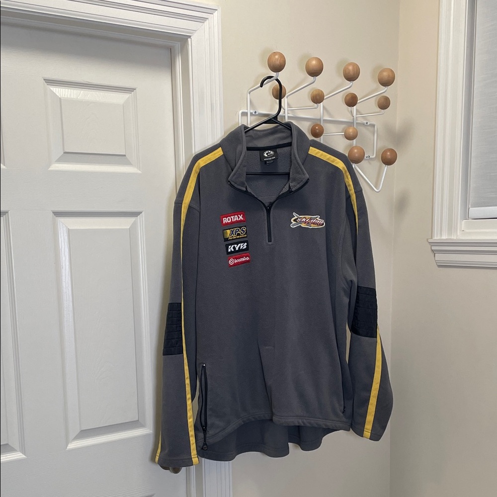 BRP - Ski-Doo Team Quarter Zip Up Pullover - Grey Yellow - 2XL